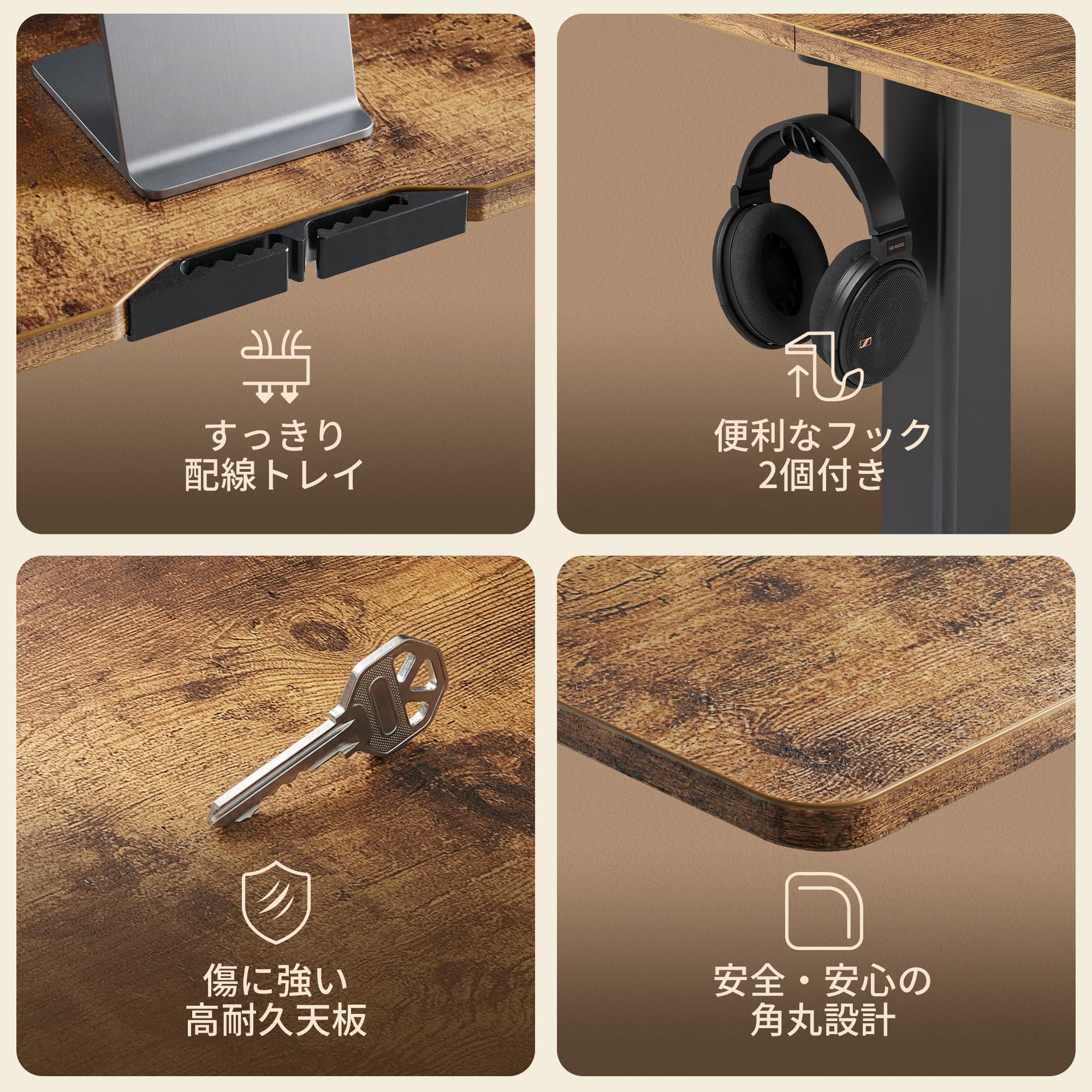 Amazon | Claiks 昇降デスク 電動 スタンディングデスク 昇降式